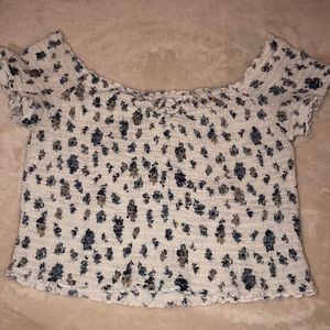 White/floral crop top